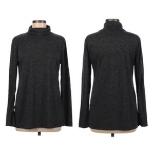 Ann Taylor Loft Heather Gray Turtleneck Top Relaxed Fit Minimalist